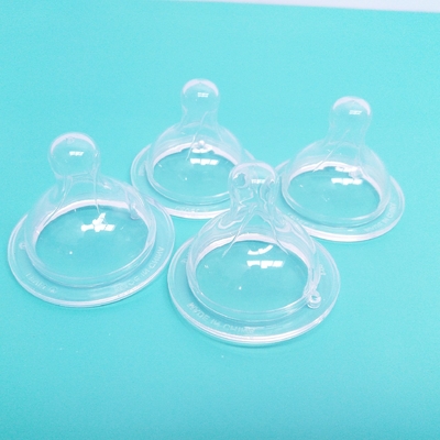 BSCI bébé silicone mamelons lavables clair large cou silicone tétons anti-colique