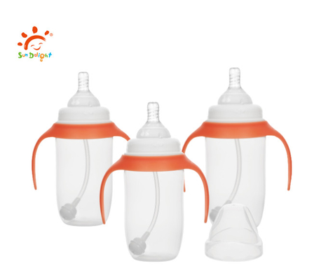 Bouteille d'alimentation pour bébé de 12 oz/330 ml de qualité alimentaire PP et silicone, exempt de BPA et certifié ISO9001