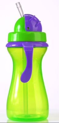 Le bébé pourpre vert de 9oz 290ml a pesé Straw Cup With Handle