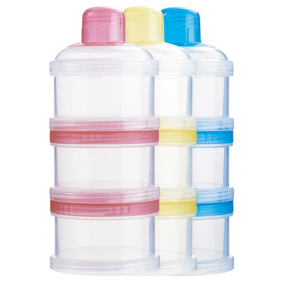 Container de lait en poudre pour bébé à trois grilles lave-vaisselle sans danger BSCI