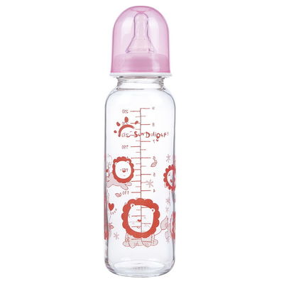 Biberons salut de transparent de bébé de verre standard résistant à la chaleur du cou 9oz 250ml