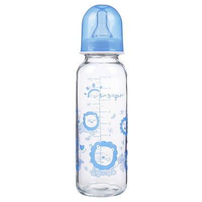 Biberons salut de transparent de bébé de verre standard résistant à la chaleur du cou 9oz 250ml