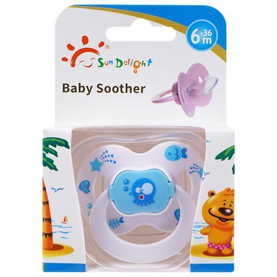 Bébé bleu rose résistant Soother de silicone de tétine d'ABS de larme