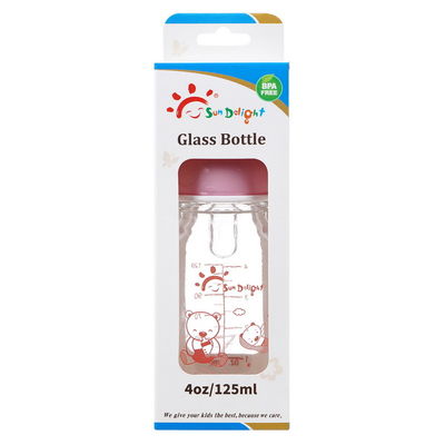 biberons de cou de 125ml 4oz de Borosilicate de bébé standard en verre
