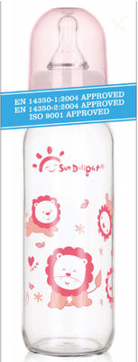 Biberons de bébé de verre standard résistant à la chaleur du cou 9oz 250ml