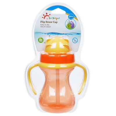 Le double bébé libre des poignées BPA 6oz 190ml a pesé Straw Cup