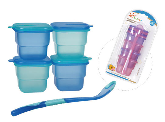 Conteneurs en plastique hermétiques libres de congélateur de stockage d'aliment pour bébé de BPA