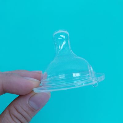Mamelon large de biberon de cou de silicone liquide transparent
