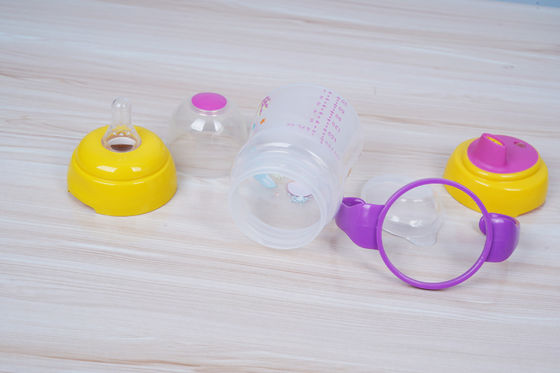 2 dans 1 mois libre de l'aspiration BPA de mamelon 6 tasse de Sippy de bébé de 6 onces