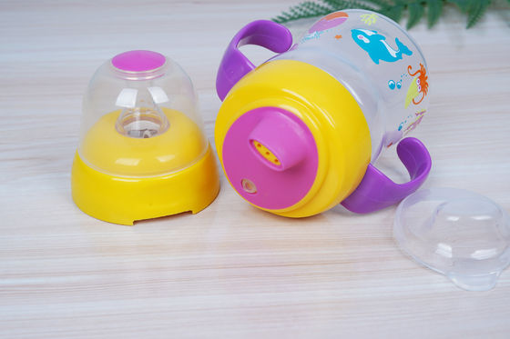 2 dans 1 mois libre de l'aspiration BPA de mamelon 6 tasse de Sippy de bébé de 6 onces