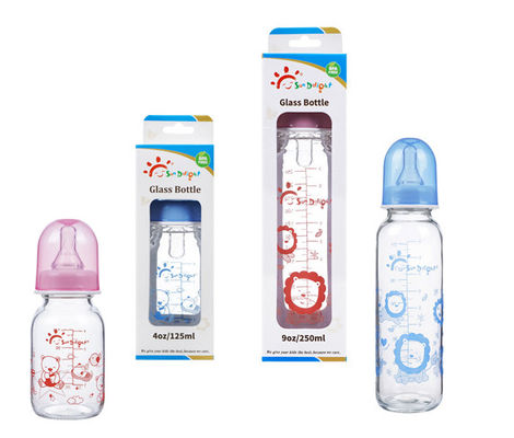 Biberons de bébé de verre libre de la catégorie comestible 9oz 250ml BPA