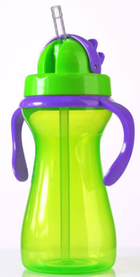 Le bébé pourpre vert de 9oz 290ml a pesé Straw Cup With Handle