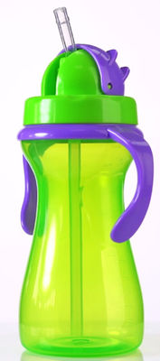 Le bébé pourpre vert de 9oz 290ml a pesé Straw Cup With Handle