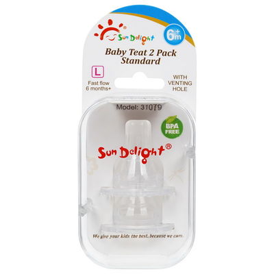 Mamelon libre de silicone de bébé d'ISO9001 120℃ BPA âges de 0 - 24 mois