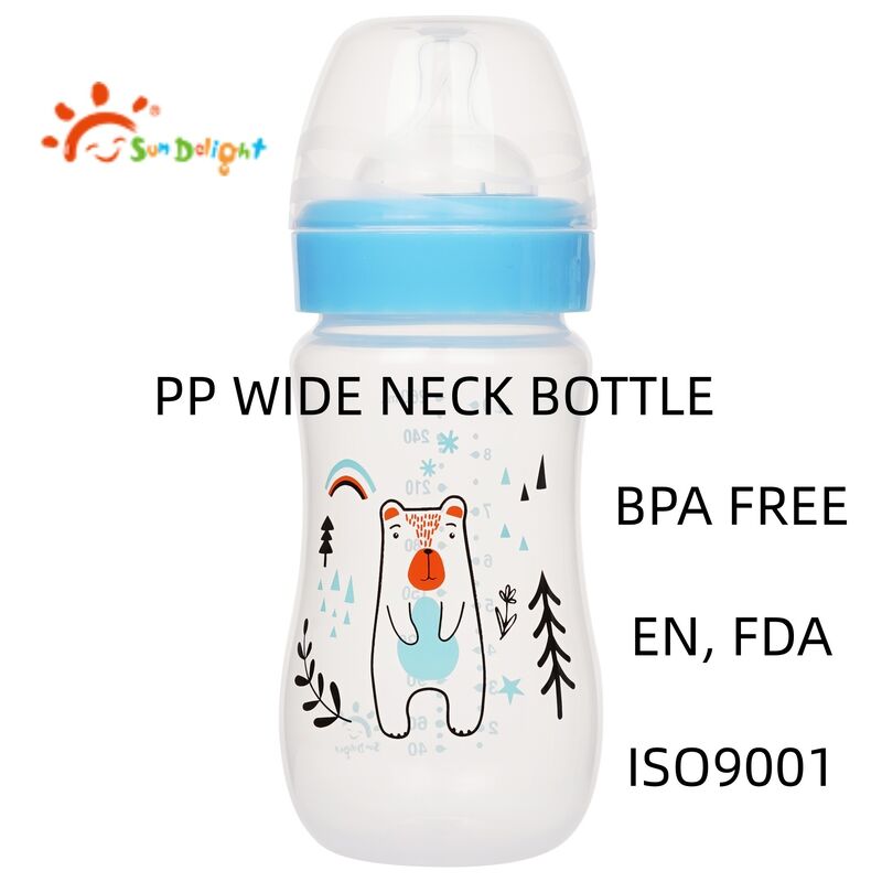 Biberon pour nourrisson en plastique sans BPA, capacité 260 ml et conception étanche
