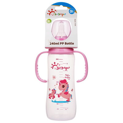 Double bouteille à lait nouveau-née de bébé de la poignée 8oz 240ml de pp